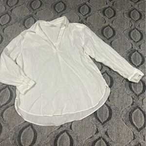 H&M White Long Sleeve Top